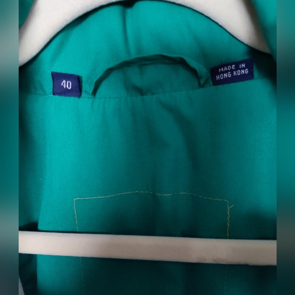Vintage Lauren ? Unlabeled Green Cotton Blend Rain Golf Jacket Sz Lg  50" Chest - Picture 8 of 16